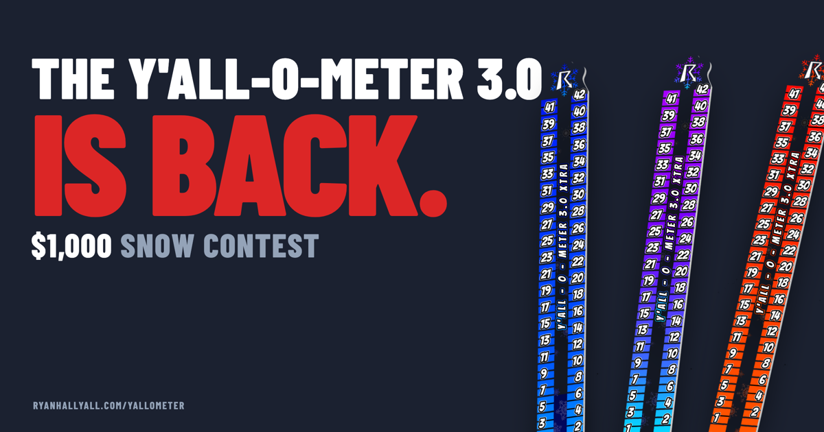 Y'all-O-Meter 3.0 snow measuring stick and the $1,000 snow contest